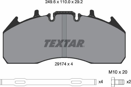 Textar 2917410 - Set placute frana,frana disc aaoparts.ro