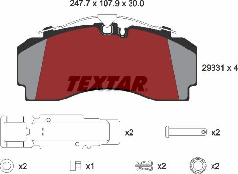 Textar 2933101 - Set placute frana,frana disc aaoparts.ro