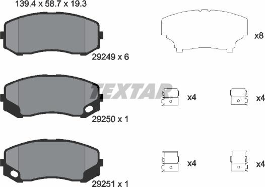 Textar 2924901 - Set placute frana,frana disc aaoparts.ro