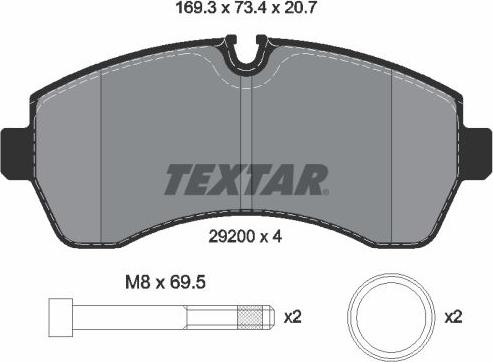 Textar 2920006 - Set placute frana,frana disc aaoparts.ro