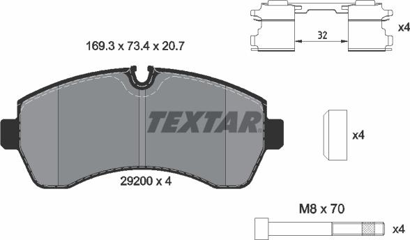 Textar 2920002 - Set placute frana,frana disc aaoparts.ro