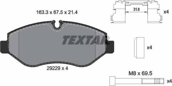 Textar 2922901 - Set placute frana,frana disc aaoparts.ro