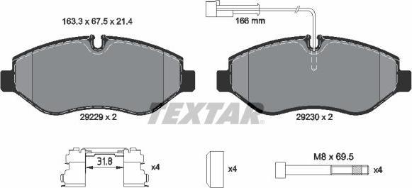 Textar 2922902 - Set placute frana,frana disc aaoparts.ro