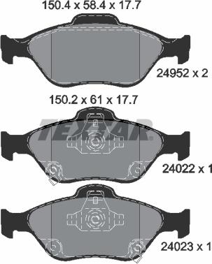 Textar 2495201 - Set placute frana,frana disc aaoparts.ro