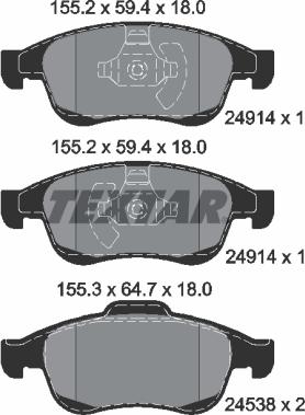 Textar 2491401 - Set placute frana,frana disc aaoparts.ro