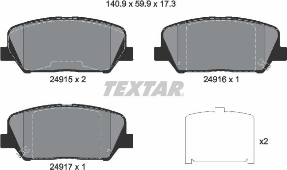 Textar 2491501 - Set placute frana,frana disc aaoparts.ro