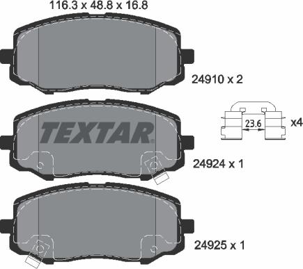 Textar 2491001 - Set placute frana,frana disc aaoparts.ro