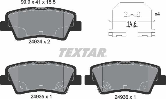 Textar 2493401 - Set placute frana,frana disc aaoparts.ro