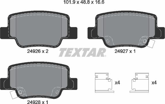 Textar 2492601 - Set placute frana,frana disc aaoparts.ro