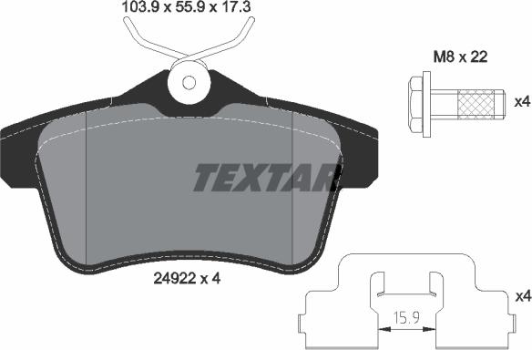 Textar 2492201 - Set placute frana,frana disc aaoparts.ro