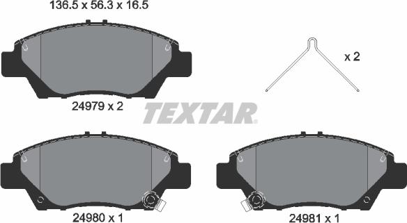 Textar 2497901 - Set placute frana,frana disc aaoparts.ro