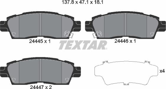 Textar 2444501 - Set placute frana,frana disc aaoparts.ro