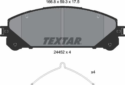 Textar 2445201 - Set placute frana,frana disc aaoparts.ro