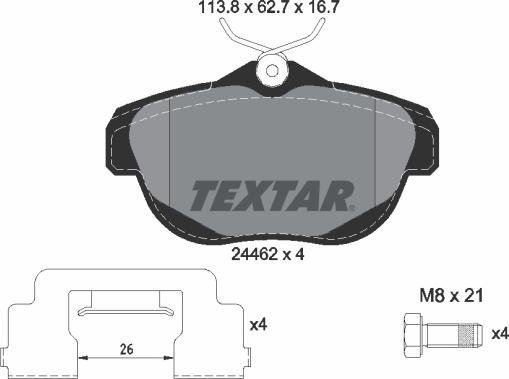 Textar 2446201 - Set placute frana,frana disc aaoparts.ro