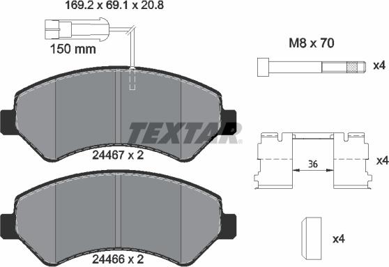 Textar 2446705 - Set placute frana,frana disc aaoparts.ro