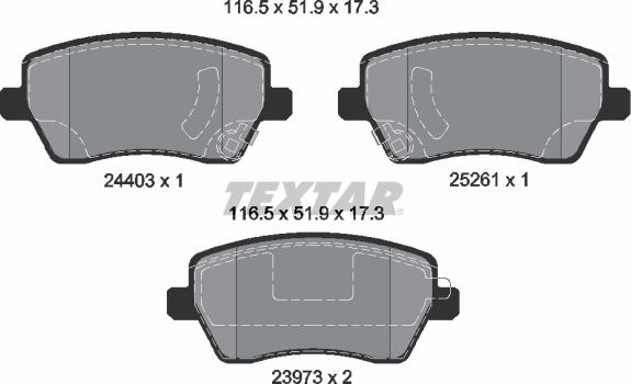 Textar 2440301 - Set placute frana,frana disc aaoparts.ro