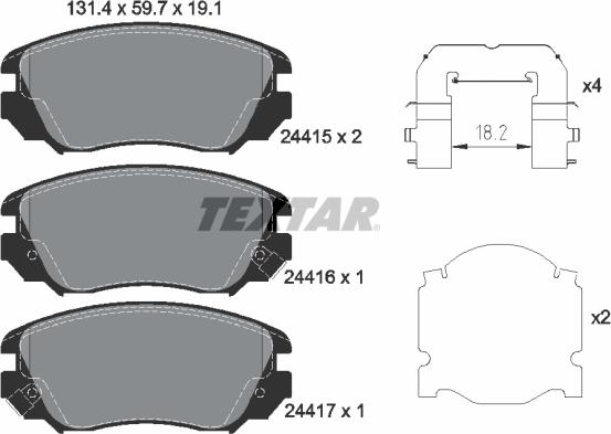 Textar 2441501 - Set placute frana,frana disc aaoparts.ro