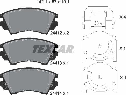 Textar 2441201 - Set placute frana,frana disc aaoparts.ro