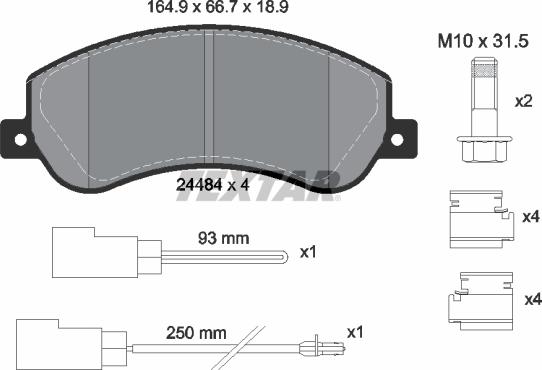 Textar 2448401 - Set placute frana,frana disc aaoparts.ro