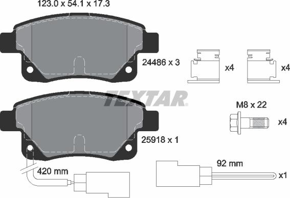 Textar 2448601 - Set placute frana,frana disc aaoparts.ro