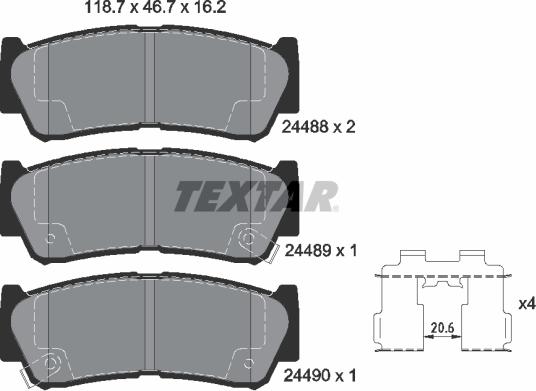 Textar 24 48 801 - Set placute frana,frana disc aaoparts.ro