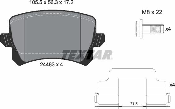 Textar 2448302 - Set placute frana,frana disc aaoparts.ro