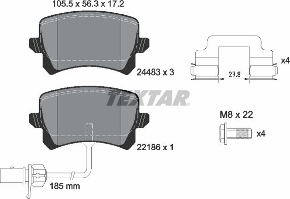 Textar 2448307 - Set placute frana,frana disc aaoparts.ro