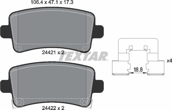 Textar 2442101 - Set placute frana,frana disc aaoparts.ro