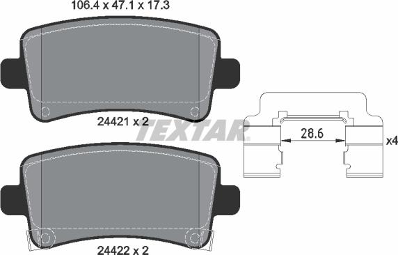 Textar 2442102 - Set placute frana,frana disc aaoparts.ro