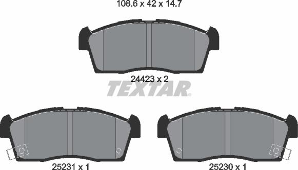 Textar 2442302 - Set placute frana,frana disc aaoparts.ro