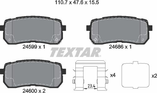 Textar 2459904 - Set placute frana,frana disc aaoparts.ro