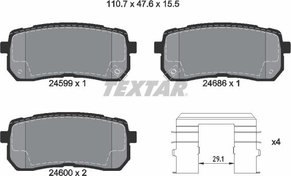 Textar 2459901 - Set placute frana,frana disc aaoparts.ro