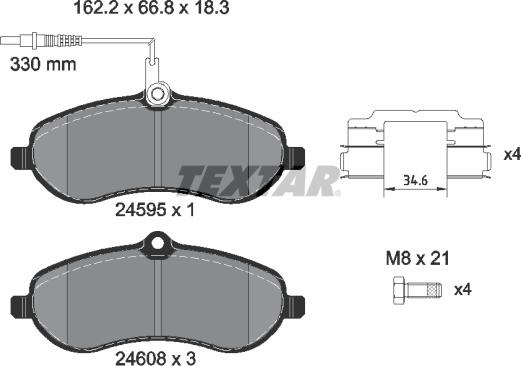 Textar 2459501 - Set placute frana,frana disc aaoparts.ro