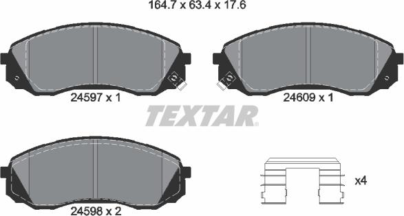 Textar 2459701 - Set placute frana,frana disc aaoparts.ro