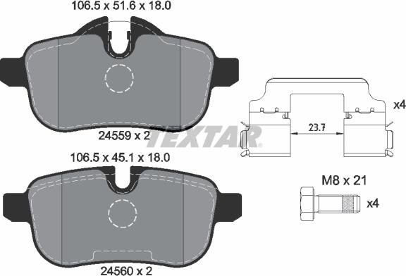 Textar 2455901 - Set placute frana,frana disc aaoparts.ro