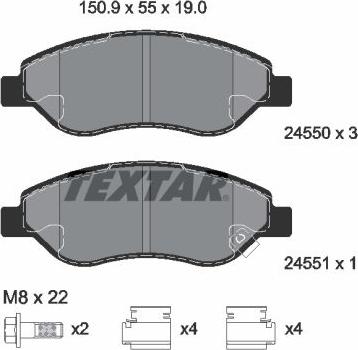 Textar 2455001 - Set placute frana,frana disc aaoparts.ro