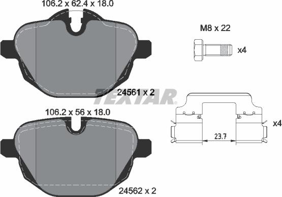 Textar 2456101 - Set placute frana,frana disc aaoparts.ro