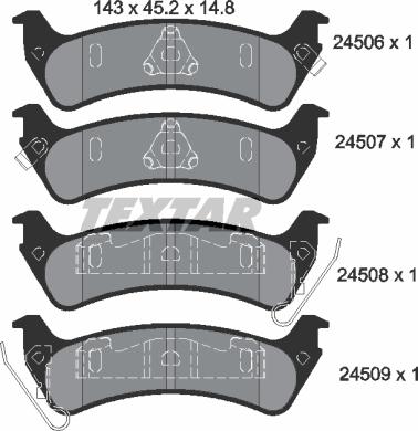 Textar 2450601 - Set placute frana,frana disc aaoparts.ro