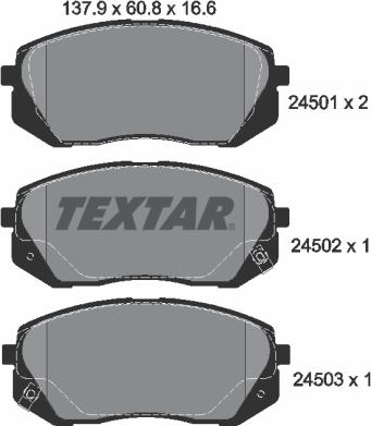 Textar 2450101 - Set placute frana,frana disc aaoparts.ro