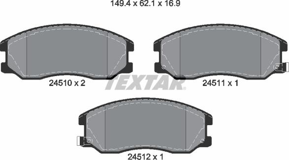 Textar 2451001 - Set placute frana,frana disc aaoparts.ro