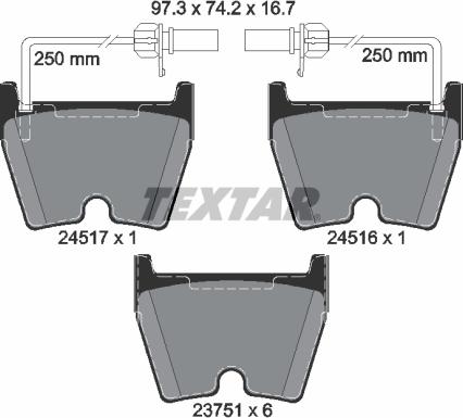 Textar 2451701 - Set placute frana,frana disc aaoparts.ro
