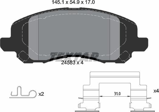 Textar 2458301 - Set placute frana,frana disc aaoparts.ro