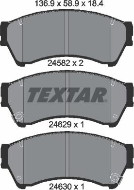 Textar 2458202 - Set placute frana,frana disc aaoparts.ro