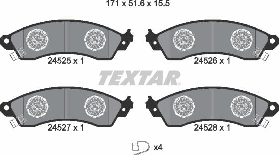 Textar 2452501 - Set placute frana,frana disc aaoparts.ro