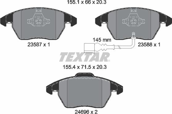 Textar 2469602 - Set placute frana,frana disc aaoparts.ro