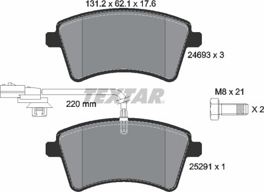 Textar 2469306 - Set placute frana,frana disc aaoparts.ro