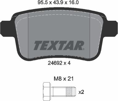 Textar 2469204 - Set placute frana,frana disc aaoparts.ro