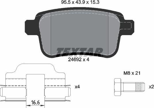 Textar 2469201 - Set placute frana,frana disc aaoparts.ro