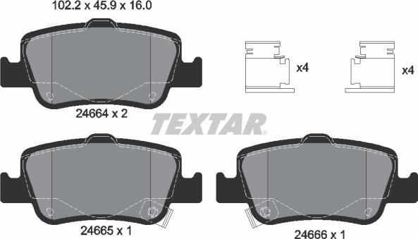 Textar 2466401 - Set placute frana,frana disc aaoparts.ro