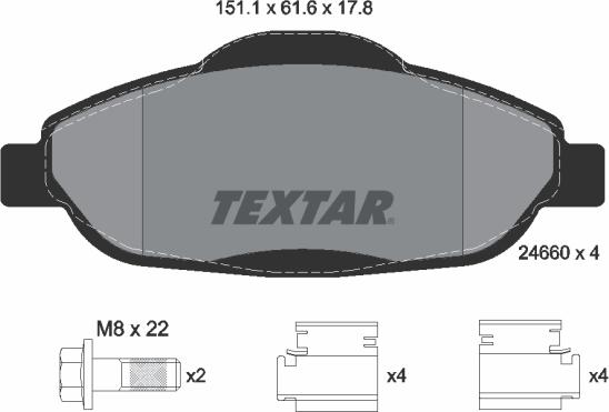 Textar 2466001 - Set placute frana,frana disc aaoparts.ro